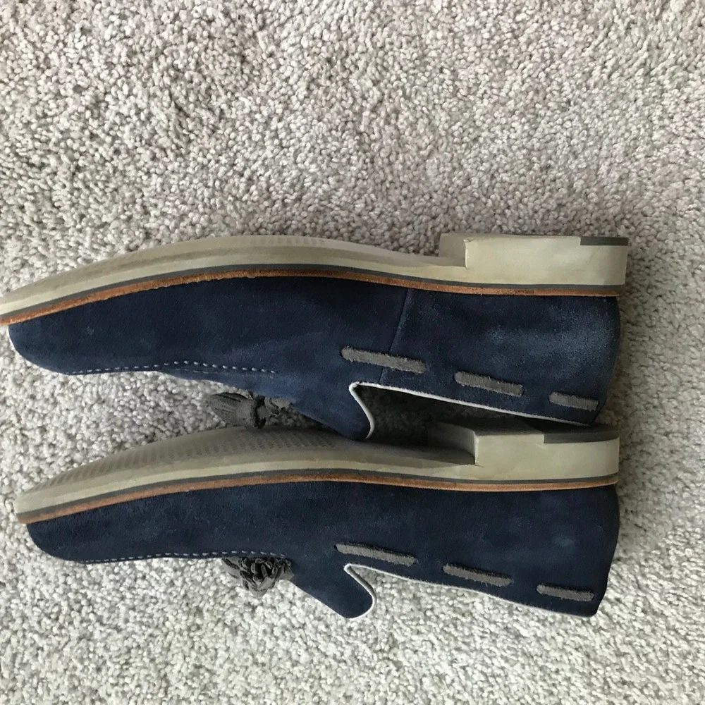 Johnston & Murphy Men's Blue Suede Ellington Tassel Tuxedo Loafers Size 12